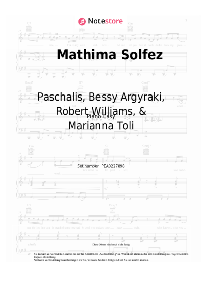 Noten, Akkorde Paschalis, Bessy Argyraki, Robert Williams, & Marianna Toli - Mathima Solfez