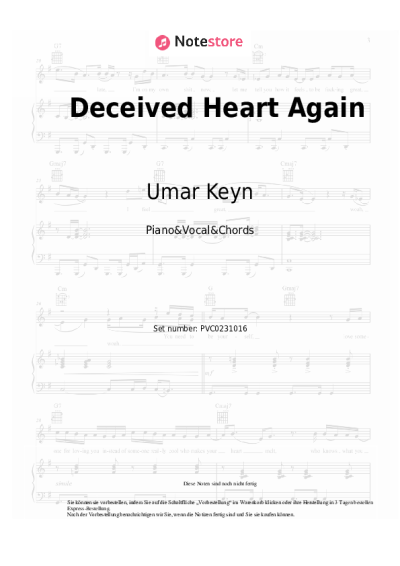 Noten, Akkorde Umar Keyn - Deceived Heart Again