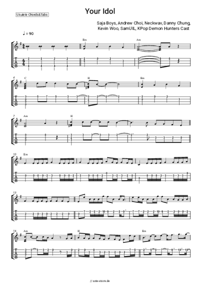 Noten, Akkorde Saja Boys, Andrew Choi, Neckwav, Danny Chung, Kevin Woo, SamUIL, KPop Demon Hunters Cast - Your Idol
