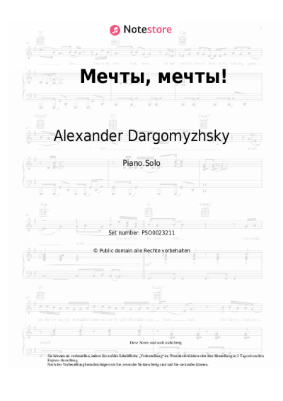 Noten, Akkorde Alexander Dargomyzhsky - Dreams, dreams!
