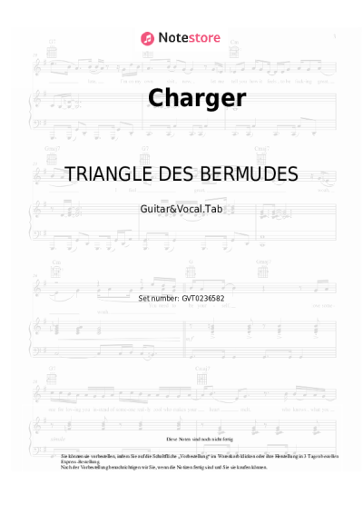 Noten, Akkorde TRIANGLE DES BERMUDES - Charger