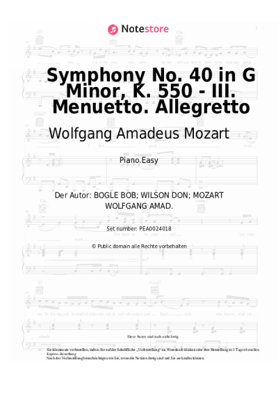undefined Wolfgang Amadeus Mozart - Symphony No. 40 in G Minor, K. 550 - III. Menuetto. Allegretto