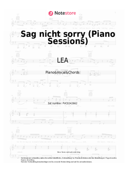 undefined LEA - Sag nicht sorry (Piano Sessions)