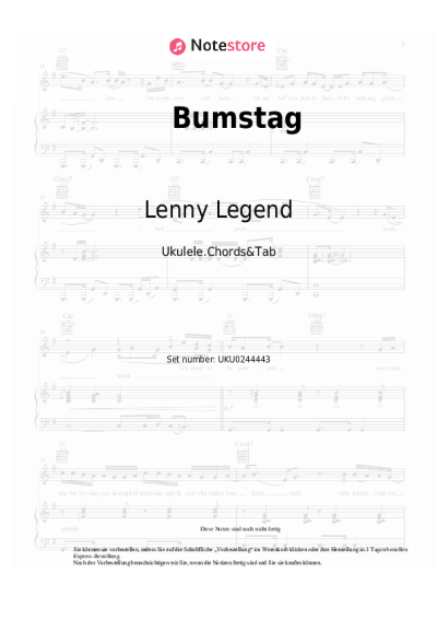 Noten, Akkorde Lenny Legend - Bumstag