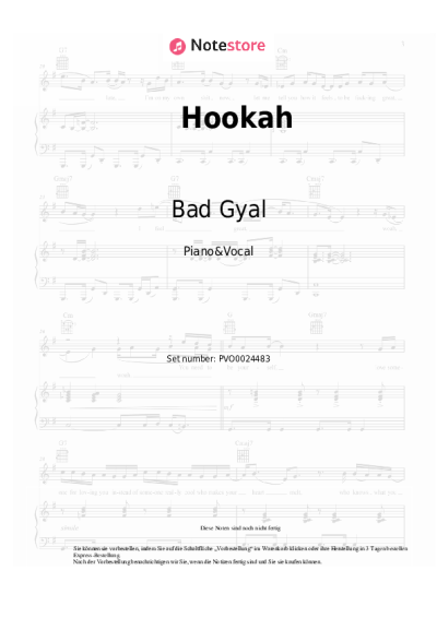 Noten, Akkorde Bad Gyal - Hookah