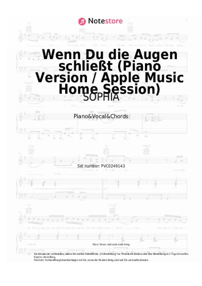 undefined SOPHIA - Wenn Du die Augen schließt (Piano Version / Apple Music Home Session)