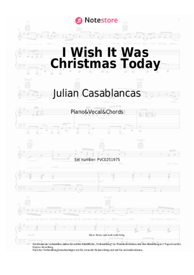 Noten, Akkorde Julian Casablancas - I Wish It Was Christmas Today