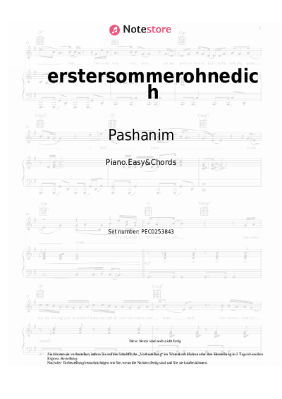 Noten, Akkorde Pashanim - erstersommerohnedich
