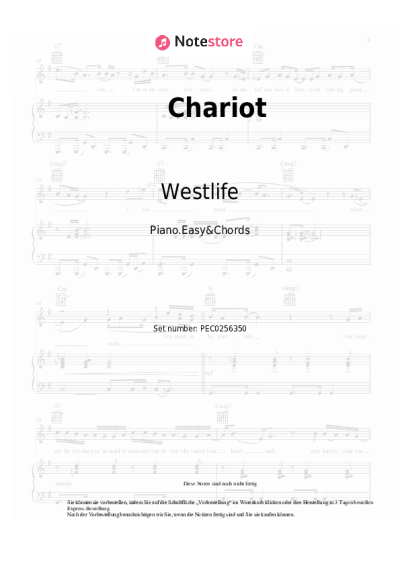 Noten, Akkorde Westlife - Chariot