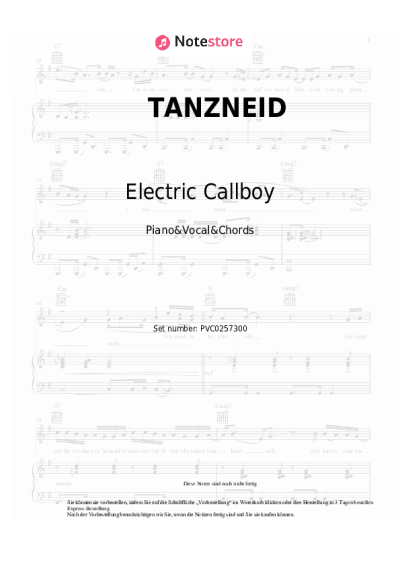 Noten, Akkorde Electric Callboy - TANZNEID