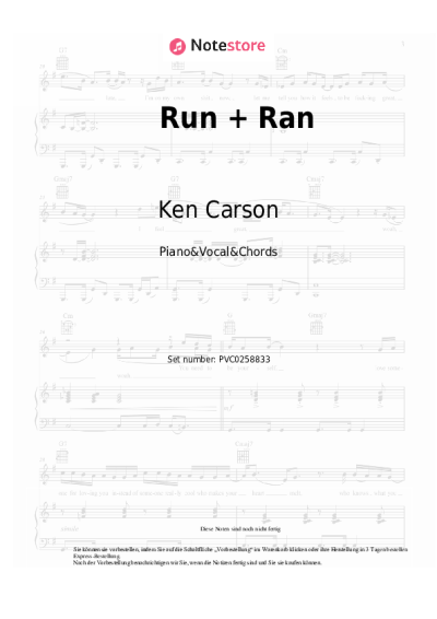 Noten, Akkorde Ken Carson - Run + Ran
