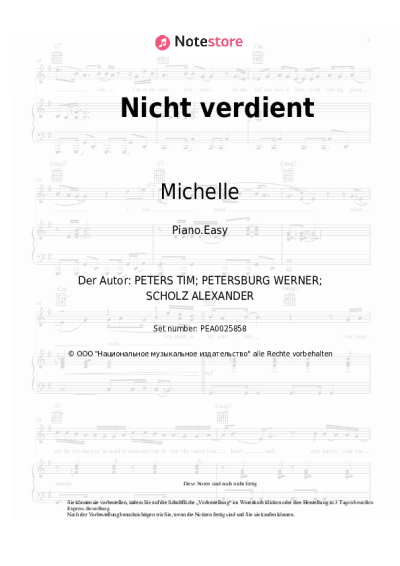 Noten, Akkorde Michelle, Matthias Reim - Nicht verdient