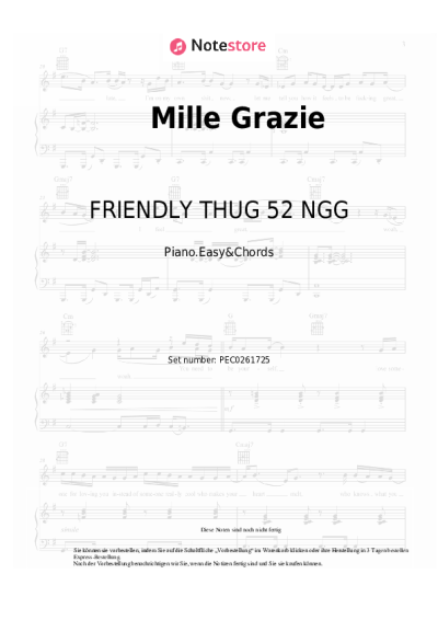 Noten, Akkorde FRIENDLY THUG 52 NGG - Mille Grazie
