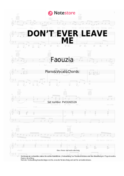 Noten, Akkorde Faouzia - DON’T EVER LEAVE ME