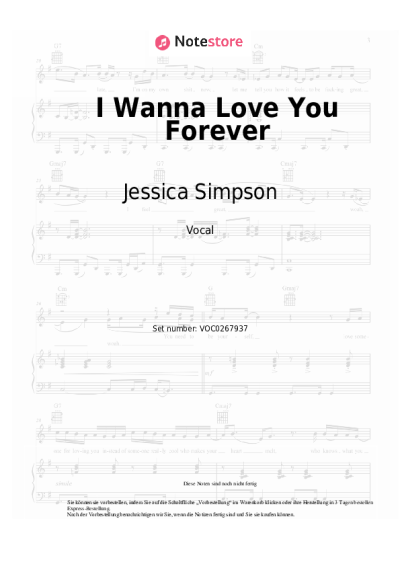 Noten, Akkorde Jessica Simpson - I Wanna Love You Forever