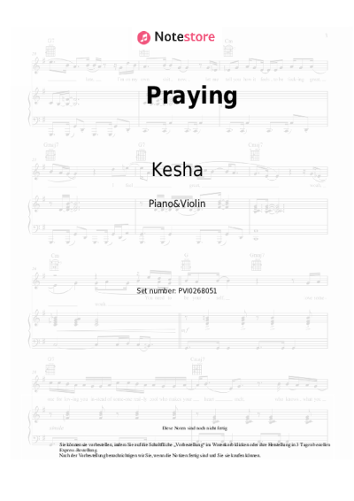 Noten, Akkorde Kesha - Praying