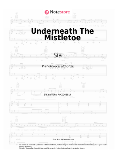 Noten, Akkorde Sia - Underneath The Mistletoe
