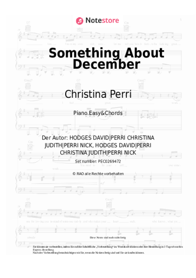 Noten, Akkorde Christina Perri - Something About December
