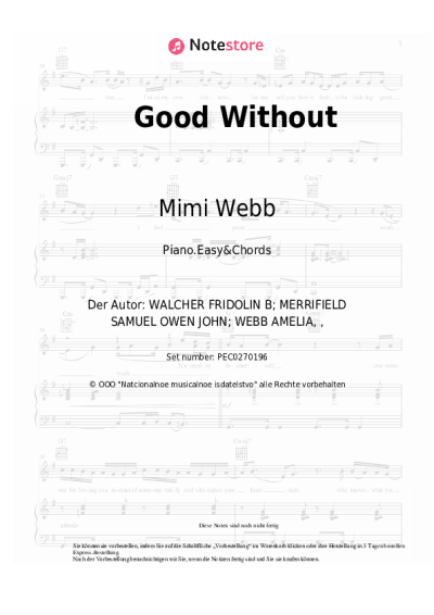 Noten, Akkorde Mimi Webb - Good Without