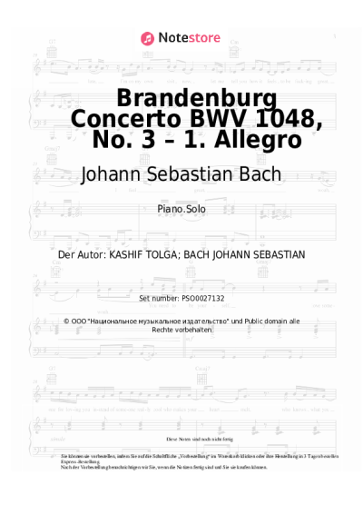 undefined Johann Sebastian Bach - Brandenburg Concerto BWV 1048, No. 3 – 1. Allegro