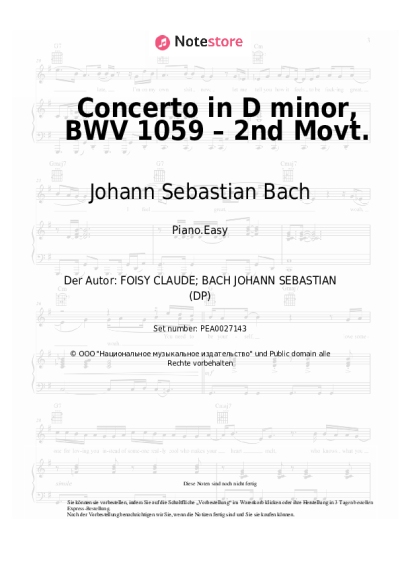 undefined Johann Sebastian Bach - Concerto in D minor, BWV 1059 – 2nd Movt.