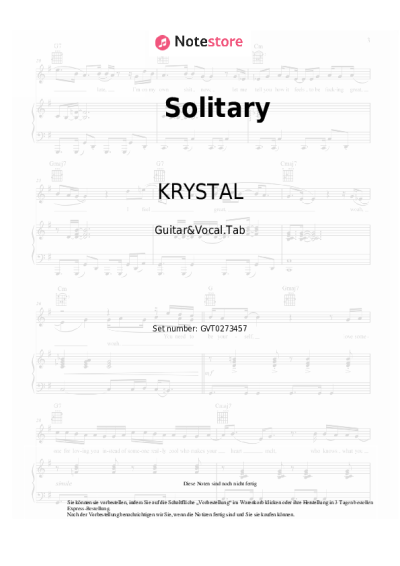 Noten, Akkorde KRYSTAL - Solitary