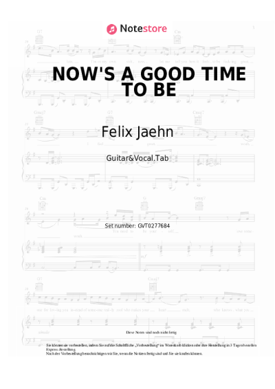 Noten, Akkorde Felix Jaehn, Sarah Barrios - NOW'S A GOOD TIME TO BE