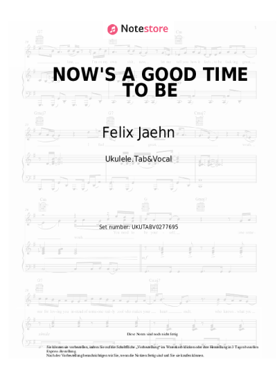 Noten, Akkorde Felix Jaehn, Sarah Barrios - NOW'S A GOOD TIME TO BE