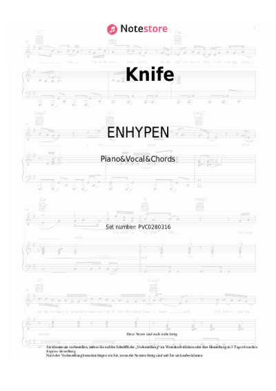 Noten, Akkorde ENHYPEN - Knife