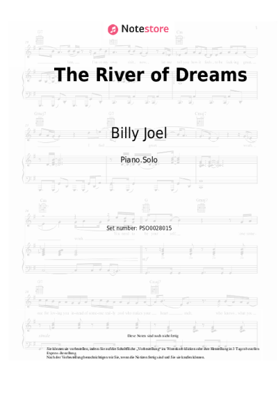 Noten, Akkorde Billy Joel - The River of Dreams