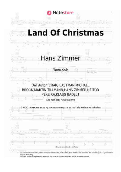 undefined Hans Zimmer, Klaus Badelt - Land Of Christmas