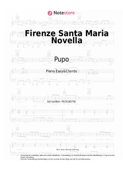 Noten, Akkorde Pupo - Firenze Santa Maria Novella