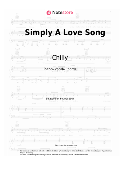 Noten, Akkorde Chilly - Simply A Love Song