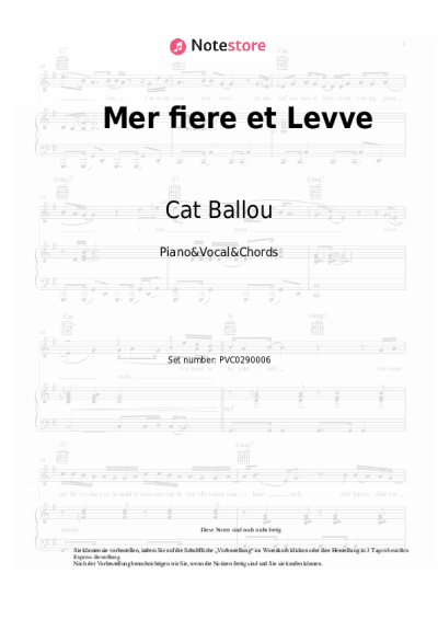 Noten, Akkorde Cat Ballou - Mer fiere et Levve