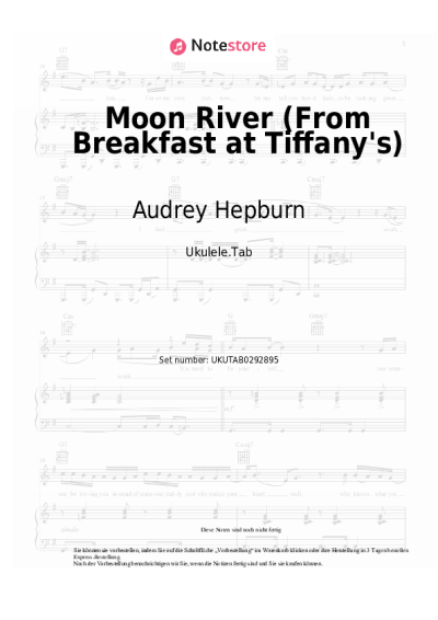 Noten, Akkorde Audrey Hepburn - Moon River (From Breakfast at Tiffany's)
