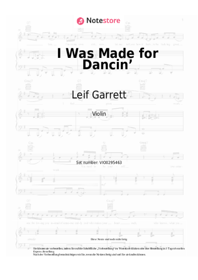 Noten, Akkorde Leif Garrett - I Was Made for Dancin’