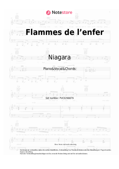 Noten, Akkorde Niagara - Flammes de l’enfer