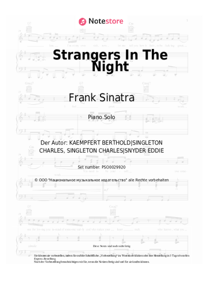 Noten, Akkorde Frank Sinatra - Strangers In The Night