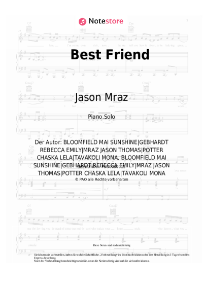 Noten, Akkorde Jason Mraz - Best Friend