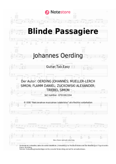 undefined Johannes Oerding - Blinde Passagiere