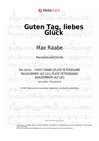 Noten, Akkorde Max Raabe, Palast Orchester, LEA - Guten Tag, liebes Glück
