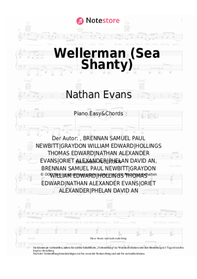 Noten, Akkorde Nathan Evans - Wellerman (Sea Shanty)