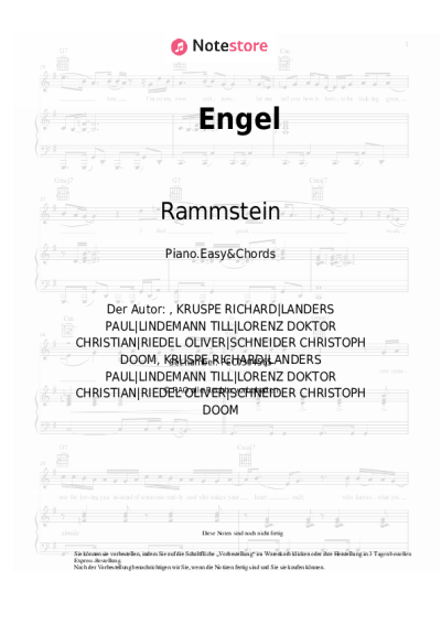 Noten, Akkorde Rammstein - Engel