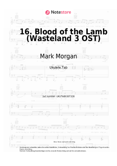 Noten, Akkorde Mark Morgan, Joshua James - 16. Blood of the Lamb (Wasteland 3 OST)