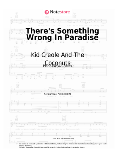 Noten, Akkorde Kid Creole And The Coconuts - There's Something Wrong In Paradise