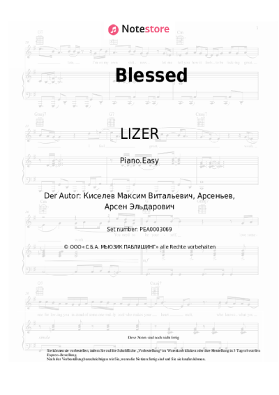 Noten, Akkorde LIZER - Blessed