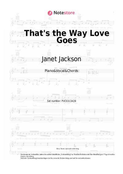 Noten, Akkorde Janet Jackson - That's the Way Love Goes