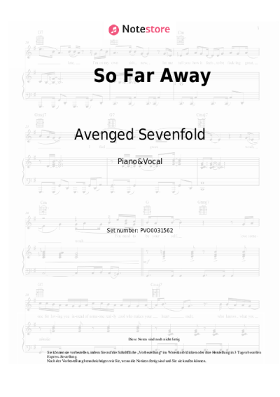 undefined Avenged Sevenfold - So Far Away