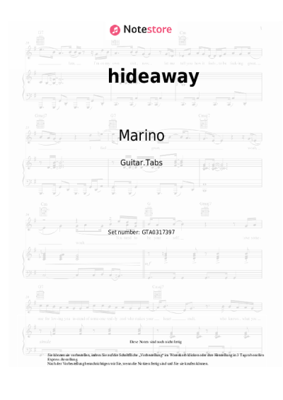 Noten, Akkorde Marino - hideaway