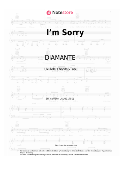 Noten, Akkorde DIAMANTE - I’m Sorry